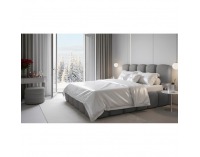 Čalúnená manželská posteľ s kovovým roštom Claudia 160x200 cm - sivá