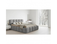 Čalúnená manželská posteľ s kovovým roštom Claudia 180x200 cm - sivá