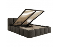 Čalúnená manželská posteľ s kovovým roštom Claudia 200x200 cm - hnedá
