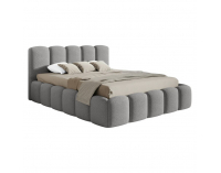 Čalúnená manželská posteľ s kovovým roštom Claudia 200x200 cm - sivá