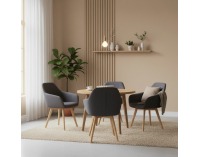 Kreslo Clorin 2 New - tmavosivá / buk