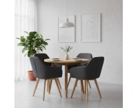 Kreslo Clorin 2 New - tmavosivá / buk