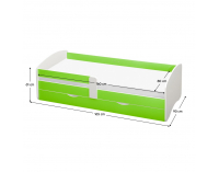 Jednolôžková posteľ s roštom a úložným priestorom Cocolino 80x160 cm - biela / zelená