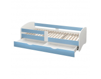 Jednolôžková posteľ s roštom a úložným priestorom Cocolino 80x160 cm - biela / modrá