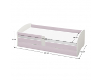 Jednolôžková posteľ s roštom a úložným priestorom Cocolino 90x200 cm - biela / ružová