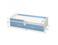 Jednolôžková posteľ s roštom a úložným priestorom Cocolino 90x200 cm - biela / modrá