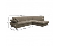 Rohová sedačka s rozkladom Cohen Roh P - hnedá