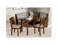 Rohová lavica do kuchyne Colton - bronz hnedý / svetlosivá