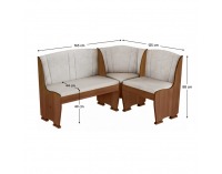 Rohová lavica do kuchyne Colton - bronz hnedý / svetlosivá