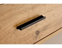 Konferenčný stolík s úložným priestorom Costanza - dub prírodný / čierna / priehľadná