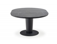 Okrúhly rozkladací jedálenský stôl Cristiano - čierny mramor / čierna