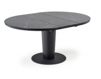 Okrúhly rozkladací jedálenský stôl Cristiano - čierny mramor / čierna