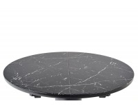 Okrúhly rozkladací jedálenský stôl Cristiano - čierny mramor / čierna