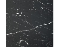 Okrúhly rozkladací jedálenský stôl Cristiano - čierny mramor / čierna