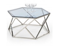 Konferenčný stolík Cristina - dymová / strieborná