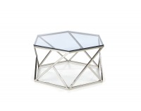 Konferenčný stolík Cristina - dymová / strieborná