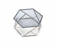 Konferenčný stolík Cristina - dymová / strieborná