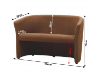 Konferenčné dvojkreslo Cuba - hnedá látka