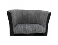 Konferenčné kreslo Cuba - čierna ekokoža / sivý melírovaný šenil