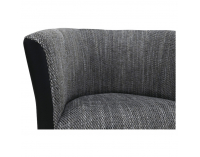 Konferenčné kreslo Cuba - čierna ekokoža / sivý melírovaný šenil