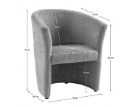 Konferenčné kreslo Cuba - sivá látka Coral