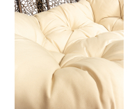 Závesné hojdacie kreslo Cuban - hnedý ratan / béžové podušky