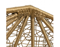 Závesné hojdacie kreslo Cuban - zlatohnedý ratan / béžové podušky