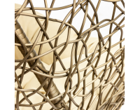 Závesné hojdacie kreslo Cuban - zlatohnedý ratan / béžové podušky