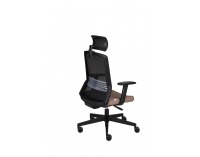 Kancelárska stolička s podrúčkami Cupra BS HD - hnedá / čierna