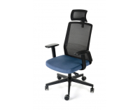 Kancelárska stolička s podrúčkami Cupra BS HD - tmavomodrá / čierna