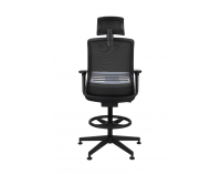 Kancelárska stolička s podnožkou Cupra BS HD RB - hnedá / čierna