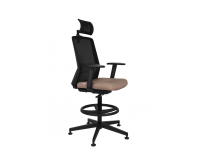 Kancelárska stolička s podnožkou Cupra BS HD RB - hnedá / čierna