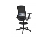 Kancelárska stolička s podrúčkami a podnožkou Cupra BS RB - sivá / čierna