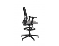 Kancelárska stolička s podrúčkami a podnožkou Cupra BS RB - sivá / čierna