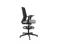 Kancelárska stolička s podrúčkami a podnožkou Cupra BS RB - sivá / čierna