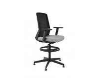 Kancelárska stolička s podrúčkami a podnožkou Cupra BS RB - sivá / čierna