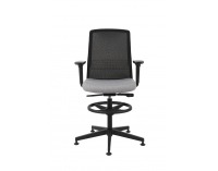Kancelárska stolička s podrúčkami a podnožkou Cupra BS RB - sivá / čierna