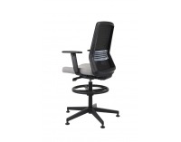 Kancelárska stolička s podrúčkami a podnožkou Cupra BS RB - sivá / čierna