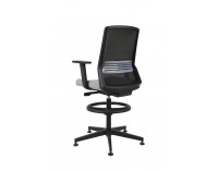 Kancelárska stolička s podrúčkami a podnožkou Cupra BS RB - sivá / čierna