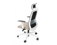 Kancelárska stolička s podrúčkami Cupra WS HD - svetlohnedá / čierna / biela