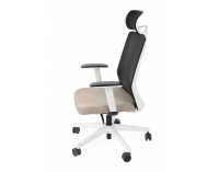 Kancelárska stolička s podrúčkami Cupra WS HD - svetlohnedá / čierna / biela