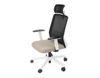 Kancelárska stolička s podrúčkami Cupra WS HD - svetlohnedá / čierna / biela
