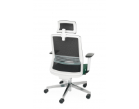 Kancelárska stolička s podrúčkami Cupra WS HD - tmavozelená / čierna / biela / chróm