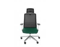 Kancelárska stolička s podrúčkami Cupra WS HD - tmavozelená / čierna / biela / chróm