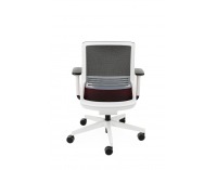 Kancelárska stolička s podrúčkami Cupra WS - červená / čierna / biela