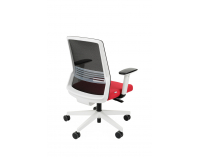 Kancelárska stolička s podrúčkami Cupra WS - červená / čierna / biela