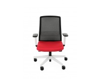 Kancelárska stolička s podrúčkami Cupra WS - červená / čierna / biela