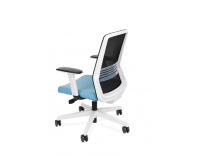 Kancelárska stolička s podrúčkami Cupra WS - svetlomodrá / čierna / biela
