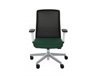 Kancelárska stolička s podrúčkami Cupra WS - tmavozelená / čierna / biela / chróm