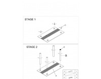 Sklenený jedálenský stôl Curtis - priehľadné sklo s bielym pásom / chróm